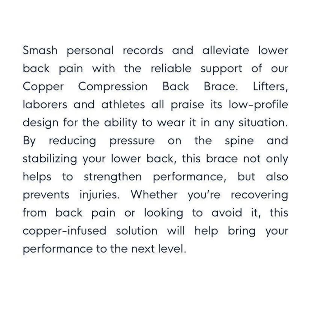 Copper Compression Recovery Back Brace - Picture 8 of 9